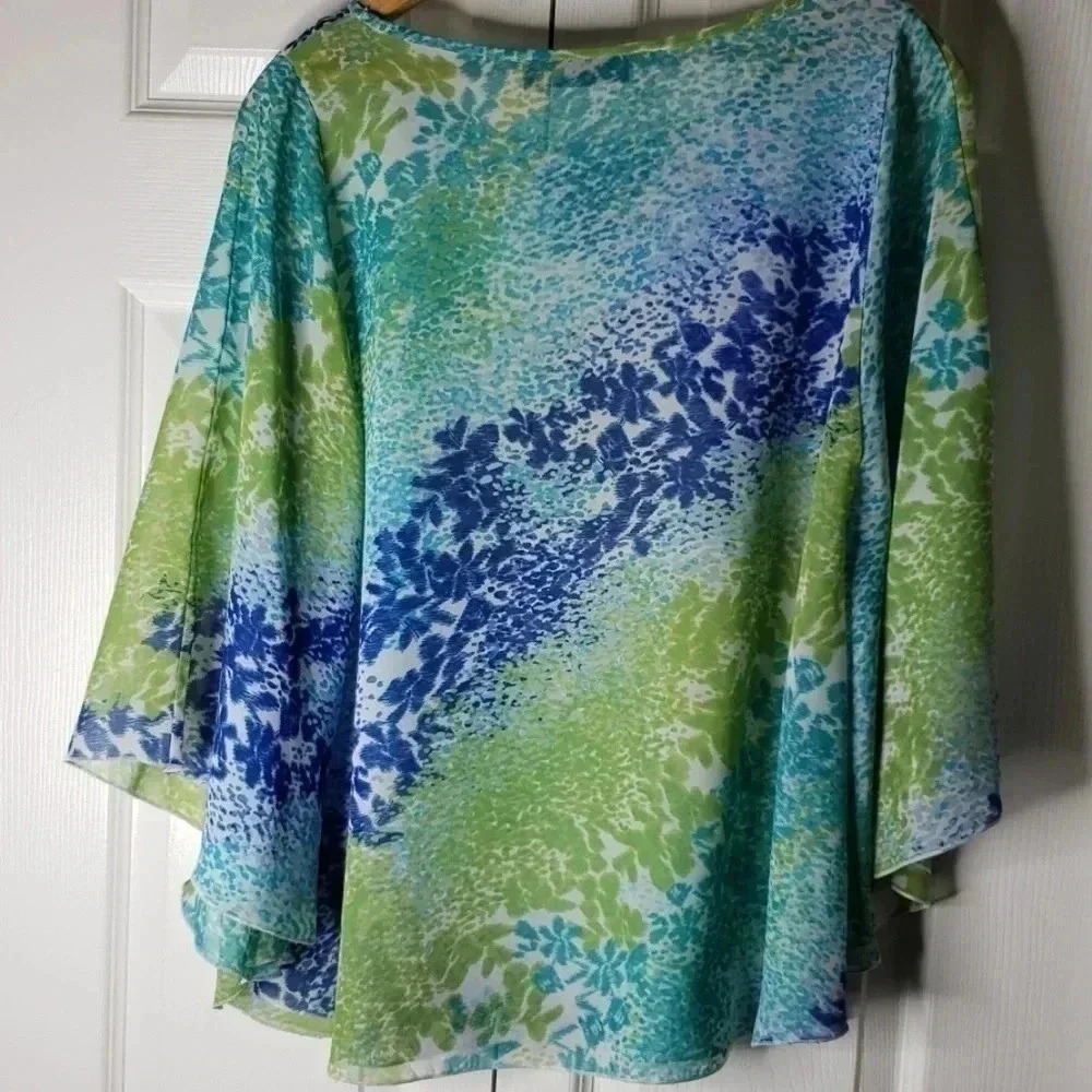 APT. 9 | Poncho | Size S | Green, Blue and Aqua - Picture 2 of 7